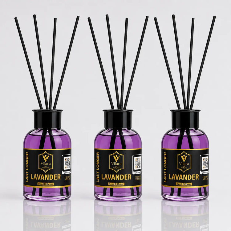 VILARA US PERFUME Lavender Reed Diffuser - Luxury Home Fragrance for Home Care & Room Freshening