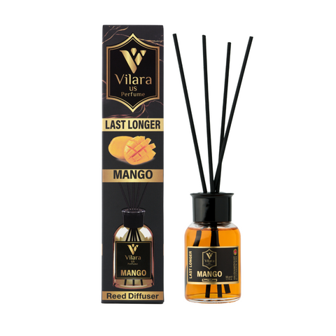 MANGO OUD ISTANBUL (Pack of 3) 55ML set Vilara US Perfume Reed Diffuser Set - Luxury Reed Diffusers for Home - Natural Sticks, Long-Lasting Scent - Bathroom, Bedroom, Living Room Decor for Table, Shelves, Nightstand