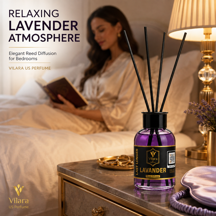 VILARA US PERFUME Lavender Reed Diffuser - Luxury Home Fragrance for Home Care & Room Freshening