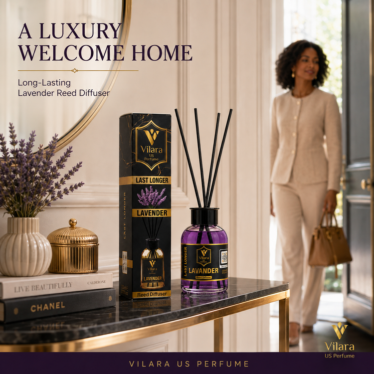 VILARA US PERFUME Lavender Reed Diffuser - Luxury Home Fragrance for Home Care & Room Freshening
