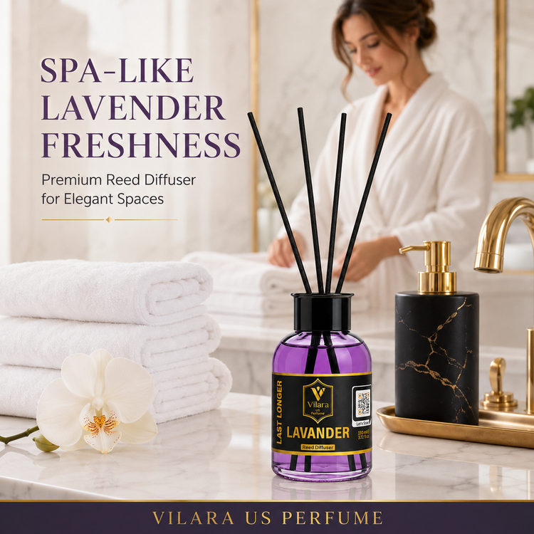 VILARA US PERFUME Lavender Reed Diffuser - Luxury Home Fragrance for Home Care & Room Freshening
