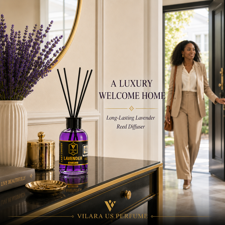VILARA US PERFUME Lavender Reed Diffuser - Luxury Home Fragrance for Home Care & Room Freshening