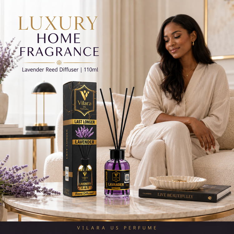VILARA US PERFUME Lavender Reed Diffuser - Luxury Home Fragrance for Home Care & Room Freshening