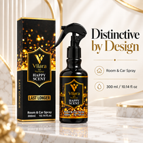 Vilara Happy Scent room and car spray 300ml (10.14 fl oz) with gift box on marble